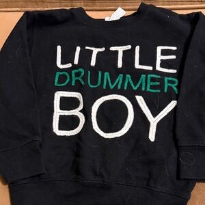 Black Kids Sweatshirt with 'Little Drummer Boy' Design